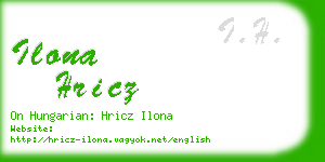 ilona hricz business card